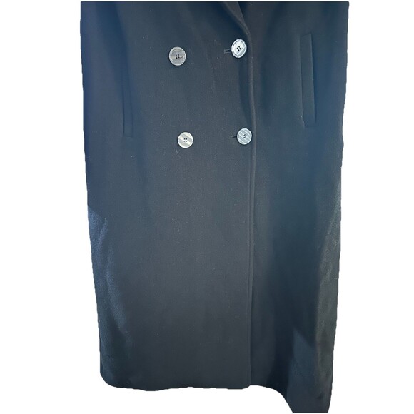 Vintage Classic International Scene Black Double Breasted Wool Overcoat Sz 11/12 - Picture 3 of 7